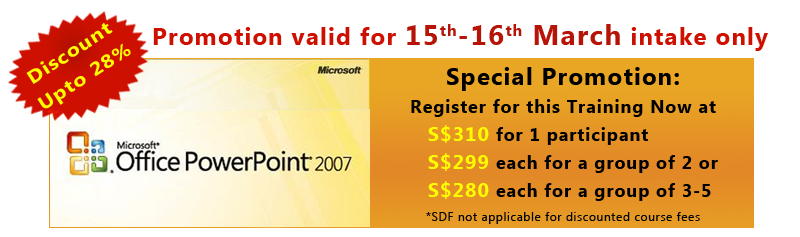 Promotion: Discount upto 28% on  Microsoft Powerpoint 2007 Training at Intellisoft