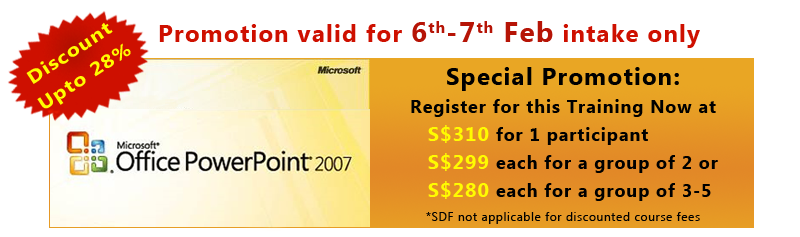 Promotion: Discount upto 28% on  Microsoft Powerpoint 2007 Training at Intellisoft