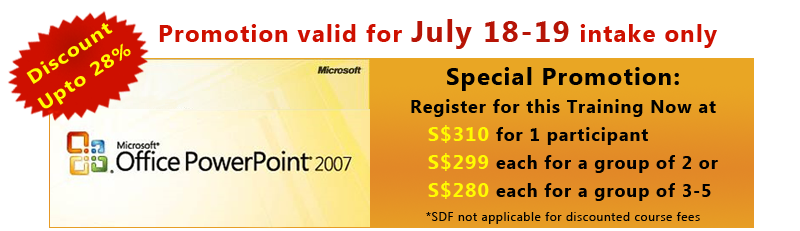 Promotion: Discount upto 28% on  Microsoft Powerpoint 2007 Training at Intellisoft